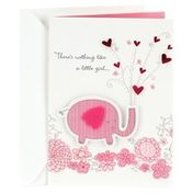 Hallmark Congratulations Card for New Baby Girl (No. 10) (Pink Elephant)