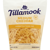 Tillamook Shredded Cheese, Medium Cheddar, Farmstyle, Thick Cut