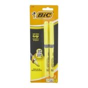 BiC Brite Liner Grip Chisel Tip Highlighter Yellow - 2 CT