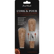 Final Touch Bottle Stopper, with Pourer, 2-In-1, Cork & Pour