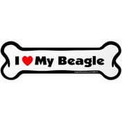 Imagine This 2" x 7" I Love My Beagle Bone Car Magnet