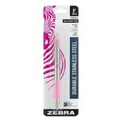 Zebra Durable Stainless Steel Ballpoint Pen Fine Point Black Ink