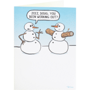 Hallmark Shoebox Funny Christmas Card (Buff Snowman)