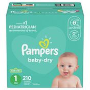 Pampers Size 1 Super Economy Pack Baby Dry Disposable Diapers