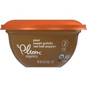 Plum Organics Stage 2 Pear, Sweet Potato & Red Bell Pepper Baby Food
