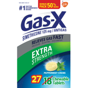 Gas-X Antigas, Extra Strength, 125 mg, Chewable Tablets, Peppermint Creme, Bonus Pack
