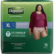Depend Incontinence Underwear for Women, Maximum Absorbency, XL, Blush