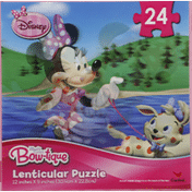 Disney Puzzle, Lenticular, Minnie Mouse Bow-tique, 24 Piece