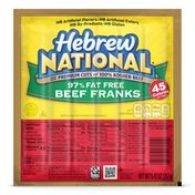 Hebrew National Ninety Seven Percent Fat Free Beef Franks