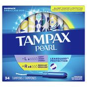 Tampax Pearl tampons unscented duo pack light/regular absorbency