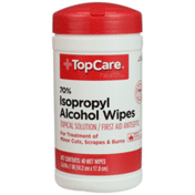 TopCare 70% Isopropyl Alcohol First Aid Antiseptic Topical Solution Wipes