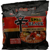 Nongshim Noodle Soup, Premium, Shin Black, Family Pack