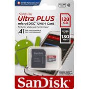 SanDisk Memory Card, MicroSDXC, UHS-1, 128 Gb