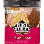 First Street Ice Cream, Neapolitan, Vanilla, Strawberry, Chocolate