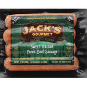 Jacks Gourmet Sausage, Cured Beef, Sweet Italian