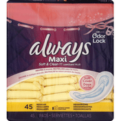 Always Pads, Maxi, Regular, Lightly Scented