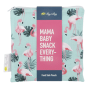 Itzy Ritzy Mama Baby Snack Everything Food Safe Pouch Flamingo Fancy