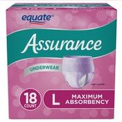 Assurance Women's Large Maximum Absorbency Incontinence Underwear