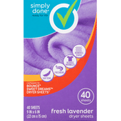 Simply Done Dryer Sheets, Fresh Lavender