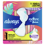 Always Radiant Teen Pads Get Real Regular With Wings