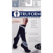 Truform Knee High Socks, Ladies', Rib Pattern, Moderate, Black, Large