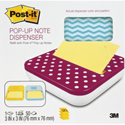 3M Post-It Pop-up Note Dispenser Pk Aqua&Yellow