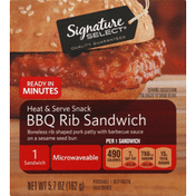 Signature Select Heat & Serve Snack, BBQ Rib Sandwich