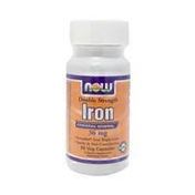 Now Double Strength Iron 36 Mg Essential Mineral, Ferrochel Iron Bisglycinate, Gentle & Non-constipating Dietary Supplement Veg Capsules