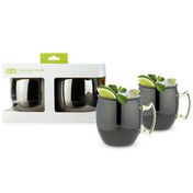 True Black Moscow Mule Mug with Gold Handle, 2 Pack,