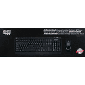 Adesso Wireless Desktop Keyboard & Mouse, Antimicrobial