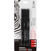 Zebra Calligraphy Pens, Black, Chisel Tip