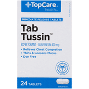TopCare Tab Tussin Expectorant - Guaifenesin 400 Mg Immediate Release Tablets