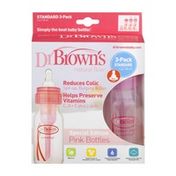 Dr Brown's Natural Flow Reduces Colic Bottles Pink - 3 PK