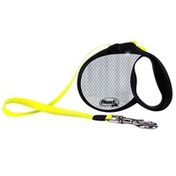 Flexi Reflective Retractable Leash for Large Dogs up to 110 Pounds - Black & Neon Yellow - 16'
