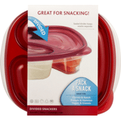 Rubbermaid Containers + Lids, Divided Snackers, 2.2 Cups