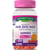 Nature's Truth Hair, Skin & Nails, Gorgeous, Gummies, Natural Fruit Flavor