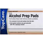 TopCare Prep Pads, Alcohol, Thick and Soft