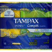 Tampax Tampons, Plastic, Duopack, Unscented