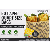 Lunchskins Bags, Quart Size, Paper