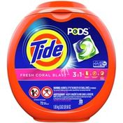 Tide Pods Liquid Laundry Detergent Pacs, Fresh Coral Blast