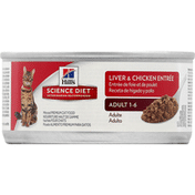 Hill's Science Diet Cat Food, Premium, Minced, Liver & Chicken Entree, Adult 1-6