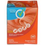 Simply Done Fresh Scent Dryer Sheets