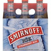 Smirnoff Ice Malt Beverage Strawberry Acai Bottles - 6 CT
