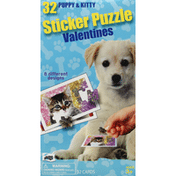 Mello Smello Sticker Puzzle, Valentines, Puppy & Kitty
