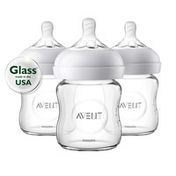 Philips Avent Avent Glass Natural Baby Bottle, 4oz, 3pk, SCF701/38
