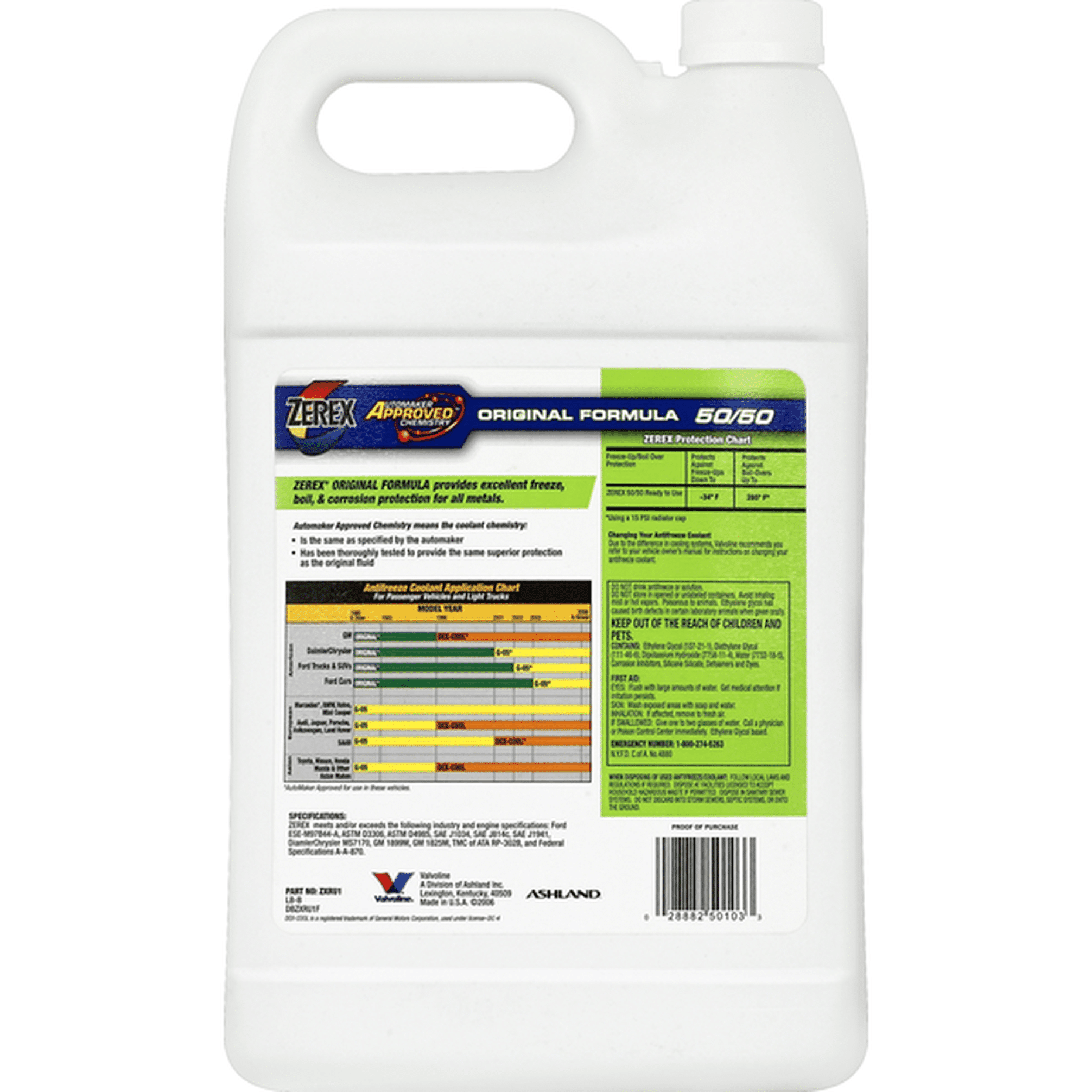 Zerex Antifreeze Coolant, Original Formula, 50/50 (1 gal) Delivery or