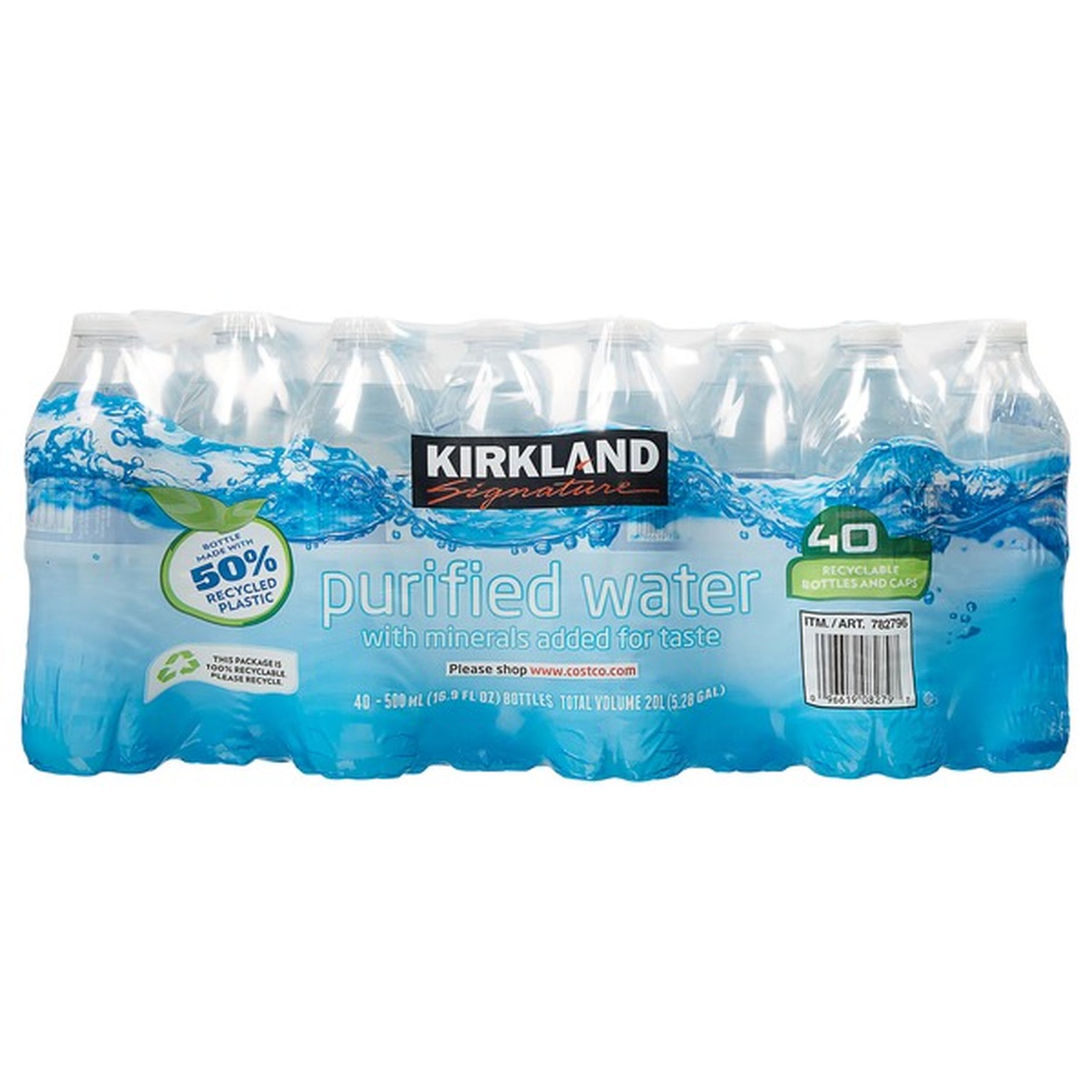 Kirkland Signature Premium Bottled Drinking Water, 40 x 16.9 oz