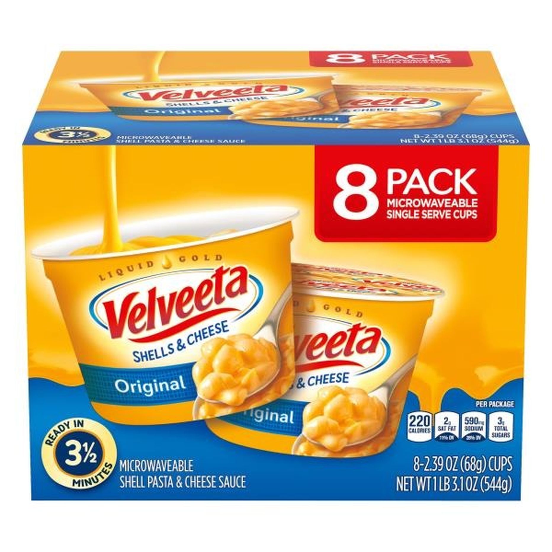 Kraft Velveeta Shells & Cheese Original Microwavable Shell Pasta ...