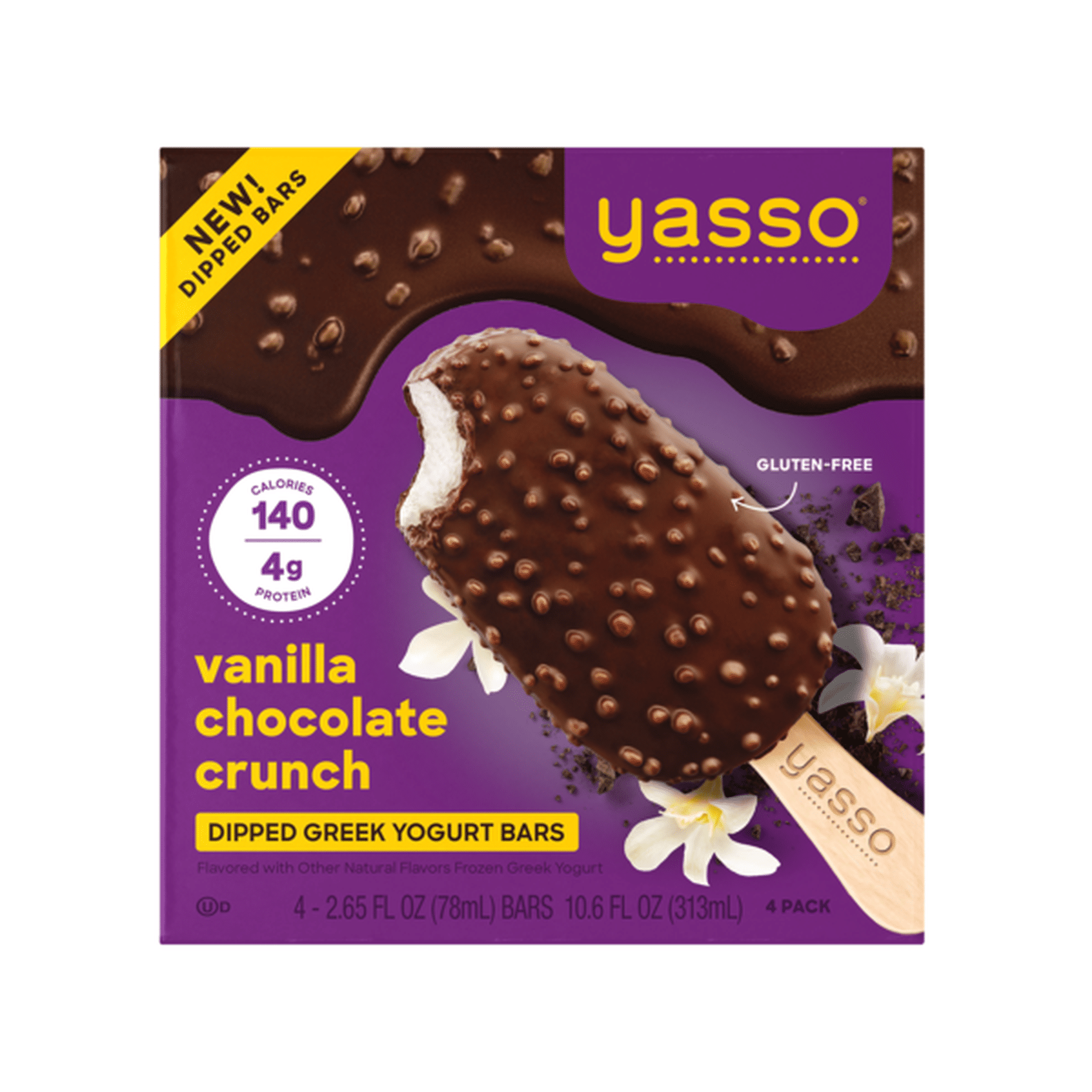 Yasso Yogurt Bars Greek Vanilla Chocolate Crunch 4 Pack 265 Fl Oz Delivery Or Pickup Near 