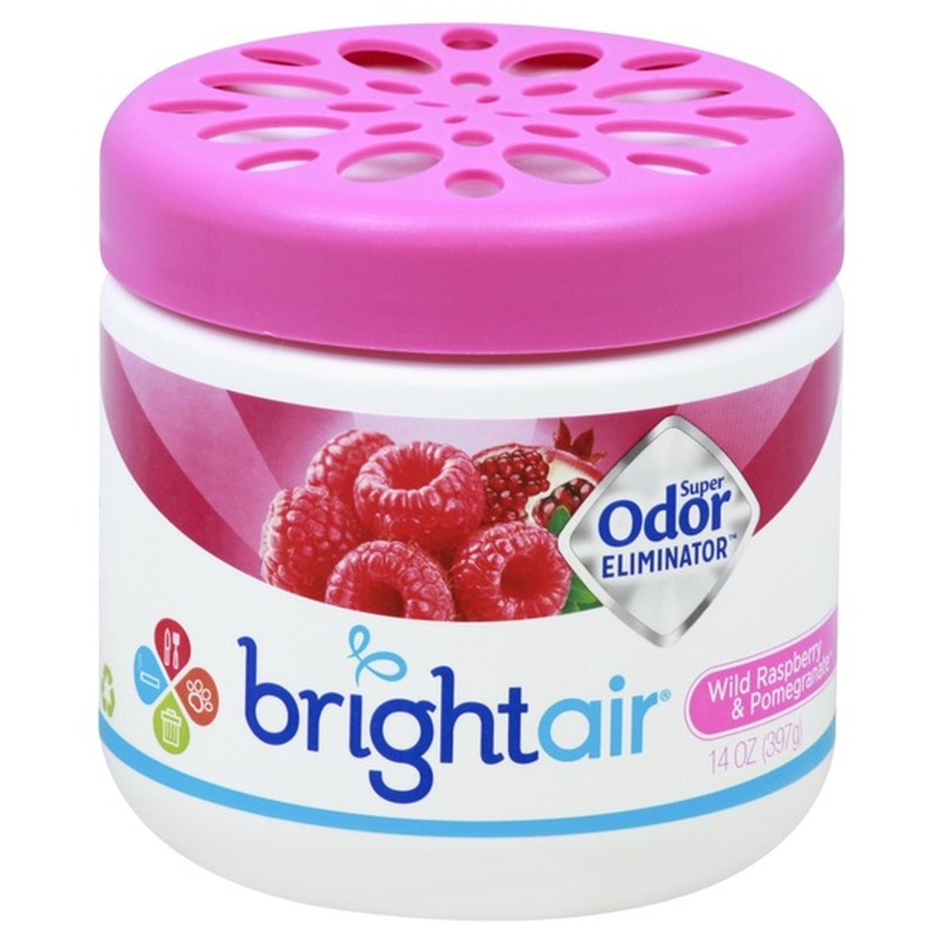 Bright Air Odor Eliminator, Super, Wild Raspberry & Pomegranate (14 oz